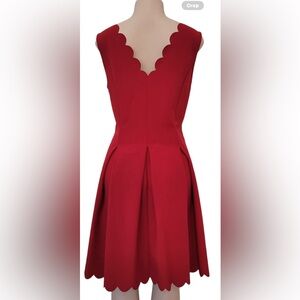 Banana Republic Red Backless Scalloped Dress